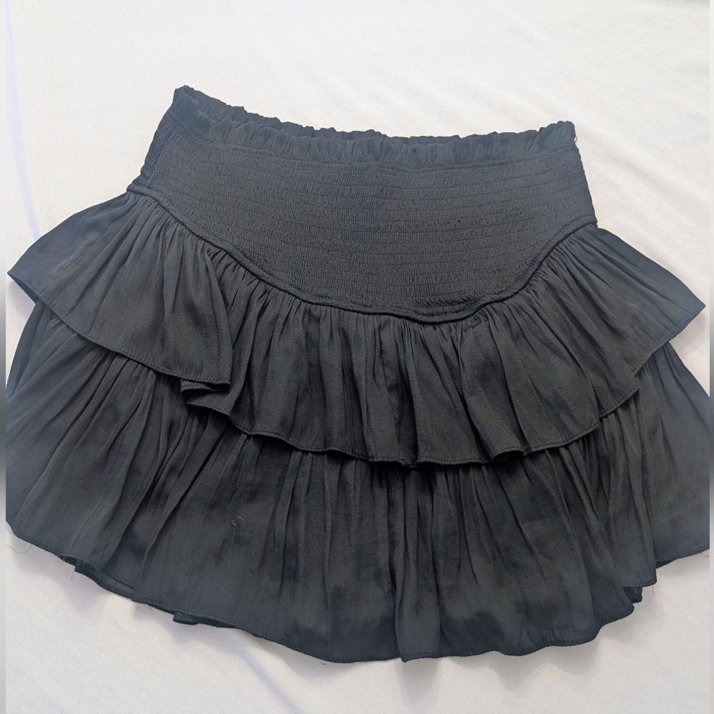 Mustard Seed Black Layered Skater Skirt